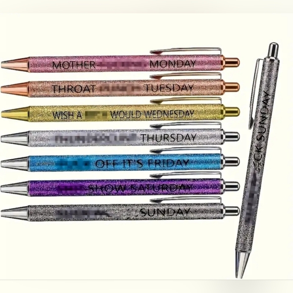 Adult Humor Glitter Pen Set - Picture 1 of 2